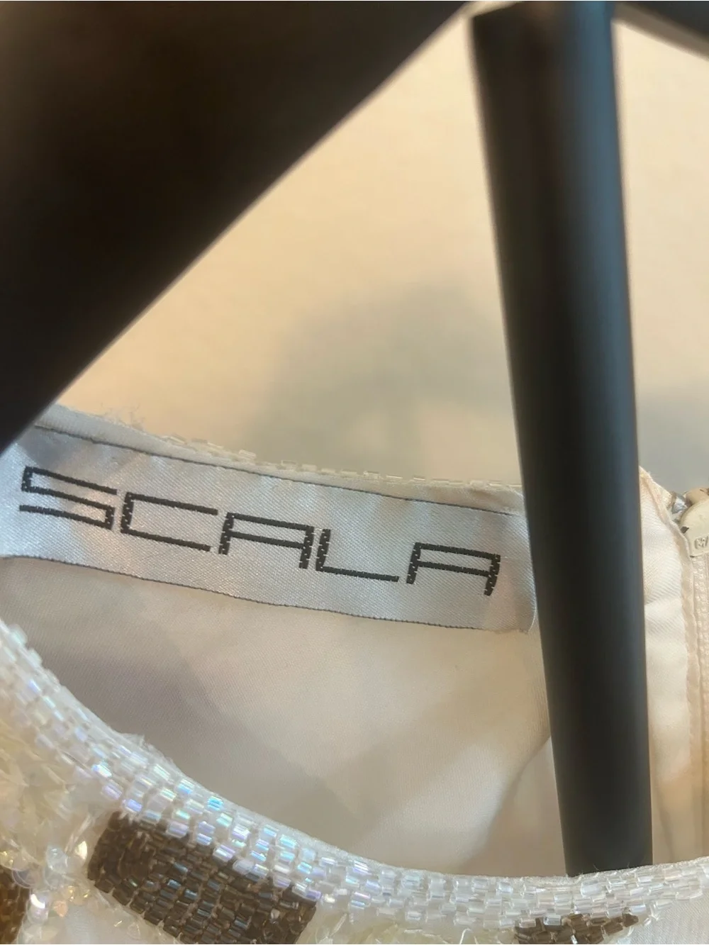 Scala Cream Tunic with Gold Diamond Embellishment